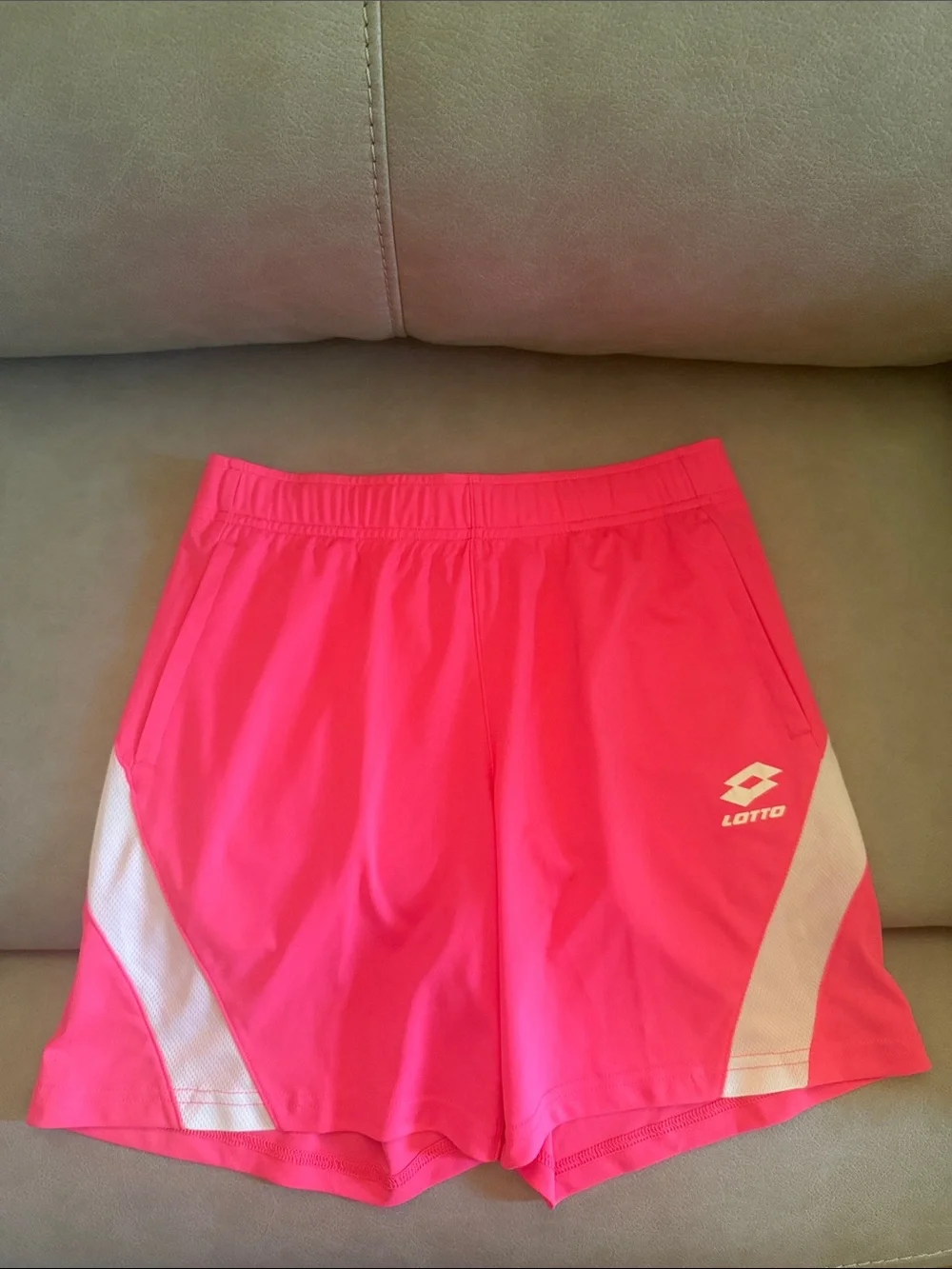 Lotto Boys' Bright Pink Athletic Shorts with White Accents